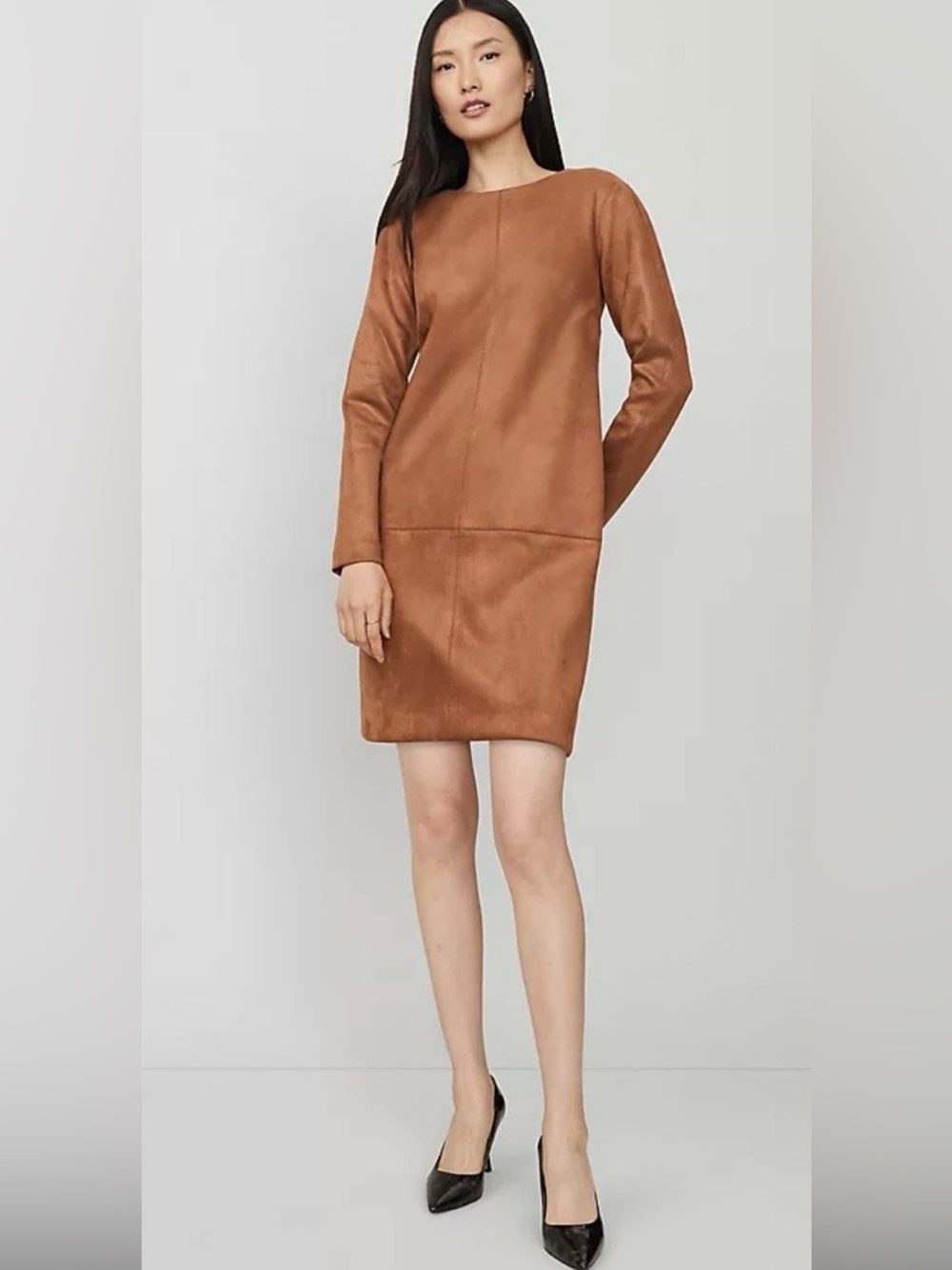 NWT Ann Taylor long-sleeve faux suede shift dress sz 4